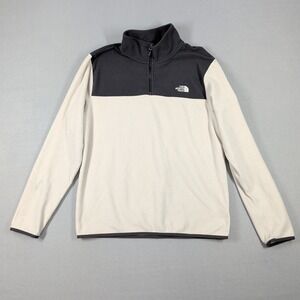 The‎ North Face Mens Quarter Zip Fleece Pullover Cream Black Large Sweatshirt